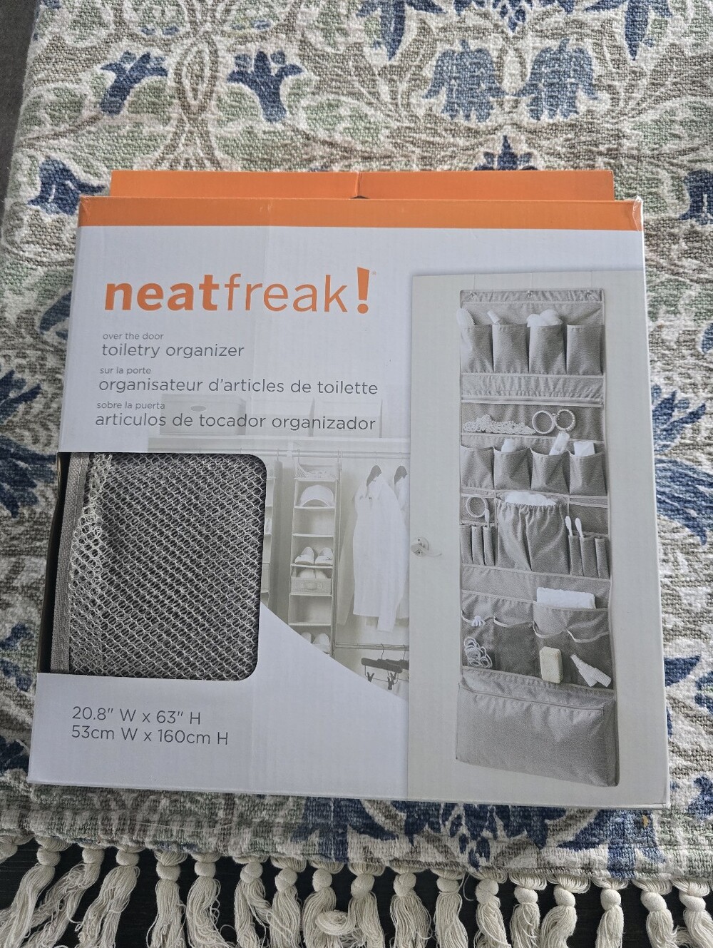 NWT Over-the-Door Toiletry Organizer in Gray
